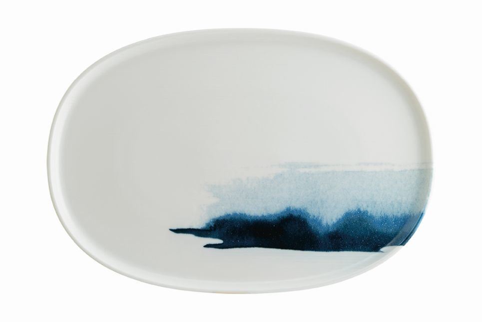 Blue Wave Porselen Hygge Oval Tabak 10 cm